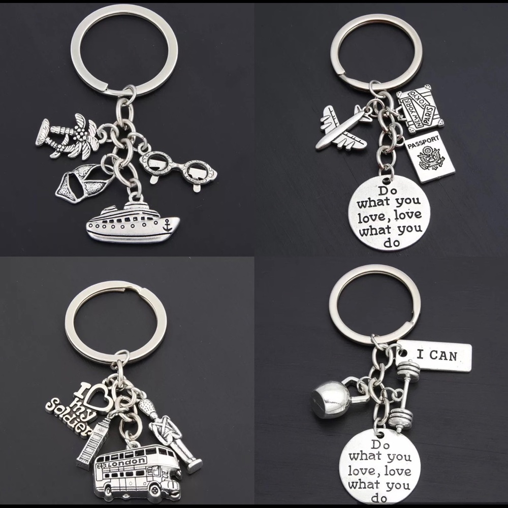 Silver Tone Keychains Ring Holder